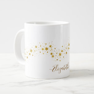 Elegante gouden glinsterende monogramnaam extra grote beker