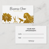 Elegante gouden glitter bloemenkapper afsprakenkaartje (Voorkant / Achterkant)