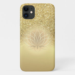 Elegante Gouden Glitter Bokeh Lotus iPhone 11 Hoesje