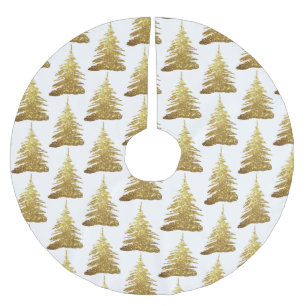 Elegante Gouden Glitter Bomen Kerstboom Kleed Rok