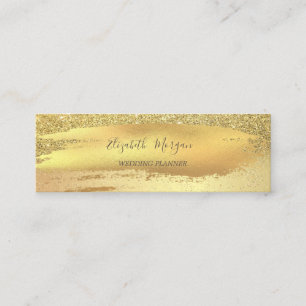 Elegante Gouden Glitter Confetti, Kwaststreek Mini Visitekaartje