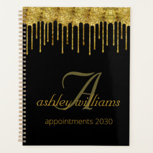 Elegante gouden glitter druppels salon afspraken planner