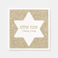 Elegante gouden glitter Joodse Shabbat Shalom