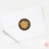 Elegante gouden glitter kerstbol envelop ronde sticker (Envelop)