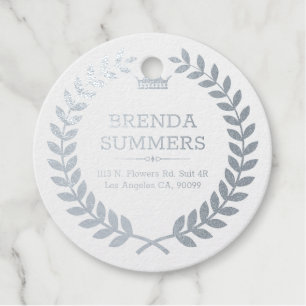 Elegante gouden glitter laurierkrans bedankjes labels