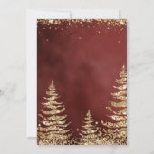 Elegante gouden glitter rode corporate kerstfeest kaart (Achterkant)