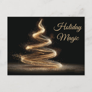 Elegante Gouden Glitter Spiraal Kerstboom Briefkaart