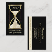 Elegante gouden glitter zandloper haar en make-up afsprakenkaartje (Voorkant / Achterkant)