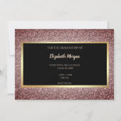Elegante gouden glitterscriptie bruin save the date (Achterkant)