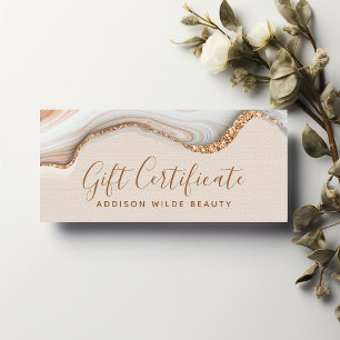 Elegante gouden glittersparelmoer cadeaubon