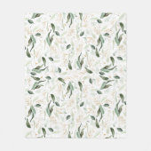 Elegante gouden groene bladeren fleece deken (Voorkant)