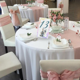 Elegante Gouden Groene Botanische Trouwtafel Numme Reclamebord Met Voetstuk