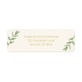 Elegante Gouden Groene Kerst Retouradres Etiket