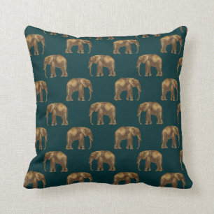 Elegante Gouden Groene Olifant Mooie Chic Stijlvol Kussen