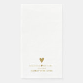 Elegante gouden hart bruiloft nog lang en gelukkig servet (Voorkant)