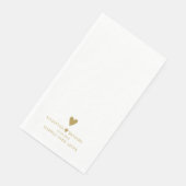 Elegante gouden hart bruiloft nog lang en gelukkig servet (Hoek)