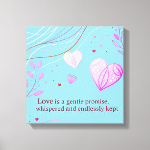Elegante Gouden Hart Liefde Kunst Canvas Afdruk