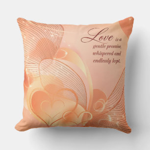 Elegante Gouden Hart Romance Kunst Kussen