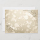 Elegante Gouden Hartjes Frame Bokeh Bewaar de Datu Save The Date (Achterkant)