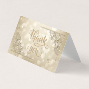 Elegante Gouden Hartjes Lijst Bokeh Bedankkaart Visitekaartjes