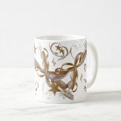 Elegante Gouden Hemelse Glans Kerst Klassieker Koffiemok (Voorkant rechts)