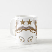 Elegante Gouden Hemelse Glans Kerst Klassieker Koffiemok (Voorkant links)