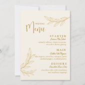 Elegante gouden huwelijksmenu kaart met script (Voorkant)