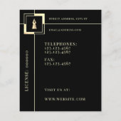 Elegante gouden inktpen notaris flyer (Achterkant)