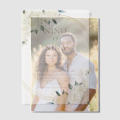 Elegante gouden ivoren bloem Spaans geslacht onthu Vellum Uitnodigingen (Offset (Koppel))