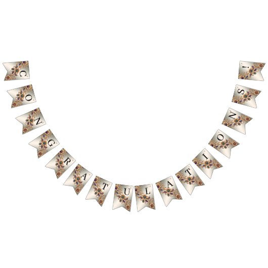 Elegante gouden juweel bloemen Bunting Vlag Vlaggetjes (Alle)