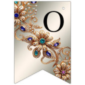 Elegante gouden juweel bloemen Bunting Vlag Vlaggetjes (Tweede vlag)