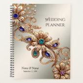 Elegante gouden juweel bloemen planner (Voorkant)