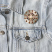 Elegante gouden juweelbloemen Button (In situ)