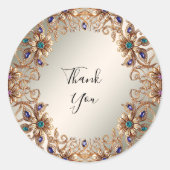 Elegante gouden juweelbloemen Sticker (Voorkant)