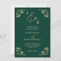 Elegante gouden kalligrafie Art Deco op groene bru