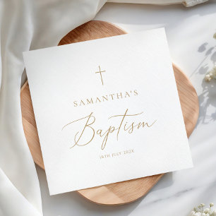 Elegante gouden kalligrafie doop servet