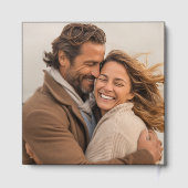 Elegante Gouden Kalligrafie Foto Chic Hearts Zwart Gastenboek (Achterkant)