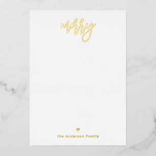 Elegante gouden kalligrafie Kerstmis notitiekaart