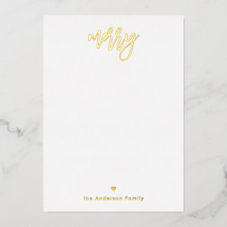 Elegante gouden kalligrafie Kerstmis notitiekaart