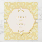 Elegante gouden kant wijn etiket (Enkel label)