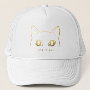 Elegante Gouden Kat Lijn Kunst Baseballpet Trucker Pet