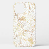Elegante gouden kersenbloesem bloemen wit ontwerp Case-Mate iPhone case (Achterkant)
