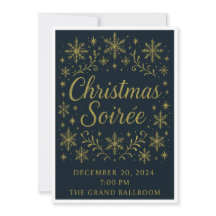 Elegante Gouden Kerst Uitnodiging Soirée