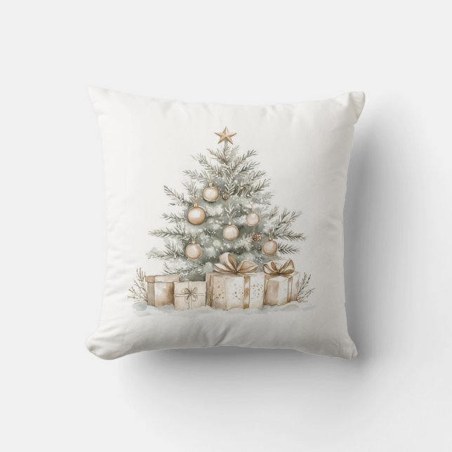 Elegante gouden kerstboom decoratief kussen (Voorkant)