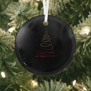 Elegante Gouden Kerstboom Glas Ornament