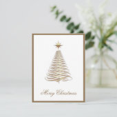 Elegante gouden kerstboom vakantie kerst Kaart (Staand voorkant)