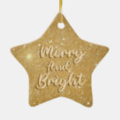 Elegante gouden kerstglitter keramisch ornament (Achterkant)