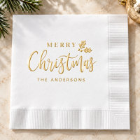 Elegante gouden Kerstmis script familienaam