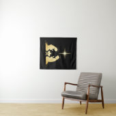 Elegante gouden kerststal | Modern Christelijk Wandkleed (In Situ (horizontaal))