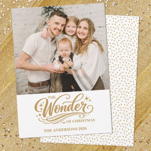 Elegante gouden kersttypografie overlay foto feestdagenkaart